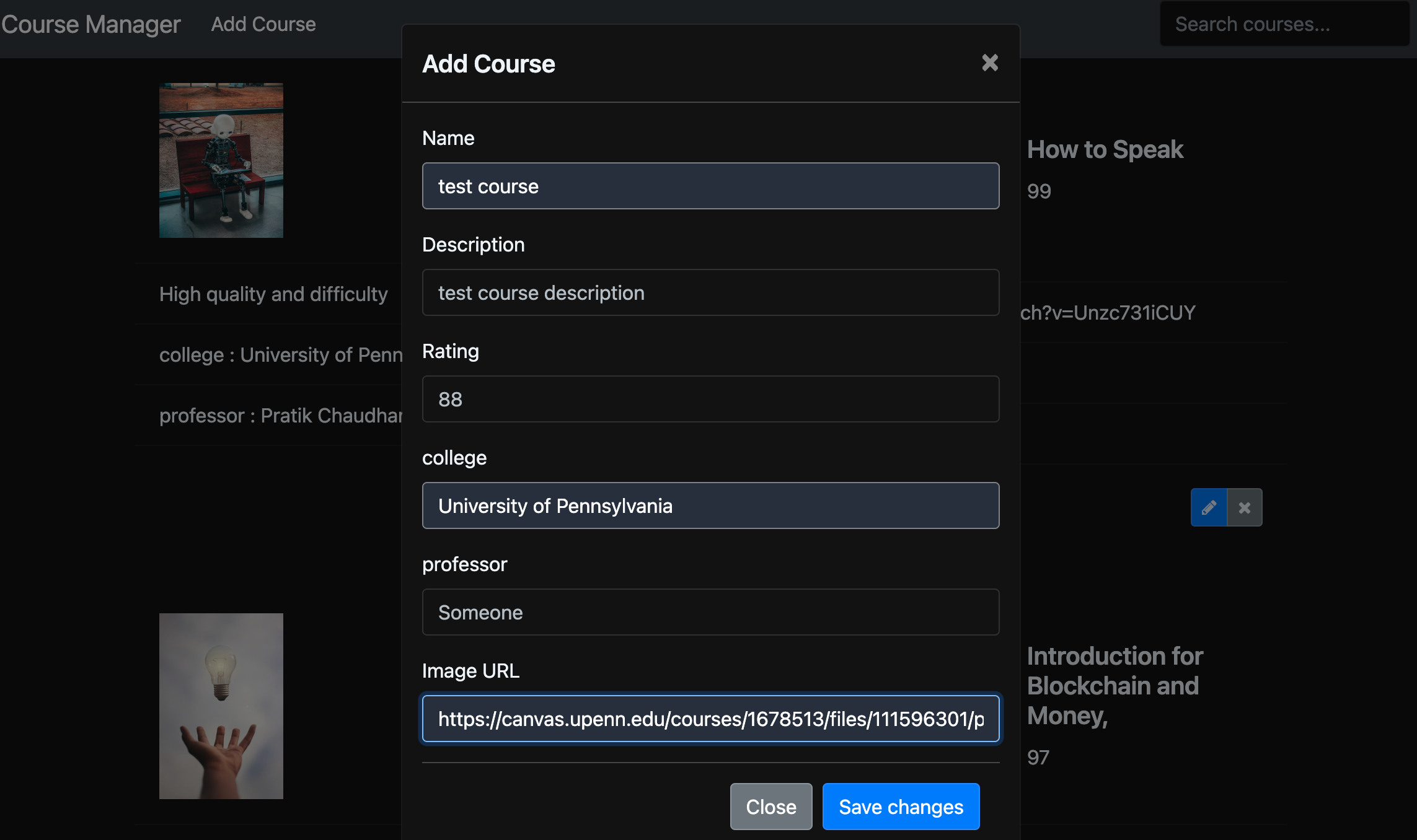 Create-course form